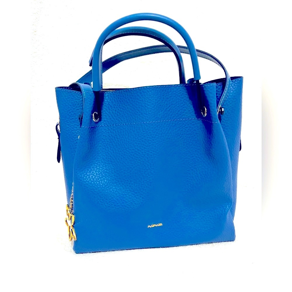 NWT Authentic Matmazel designed 4 pockets  blue shoulder bag . - Picture 2 of 8